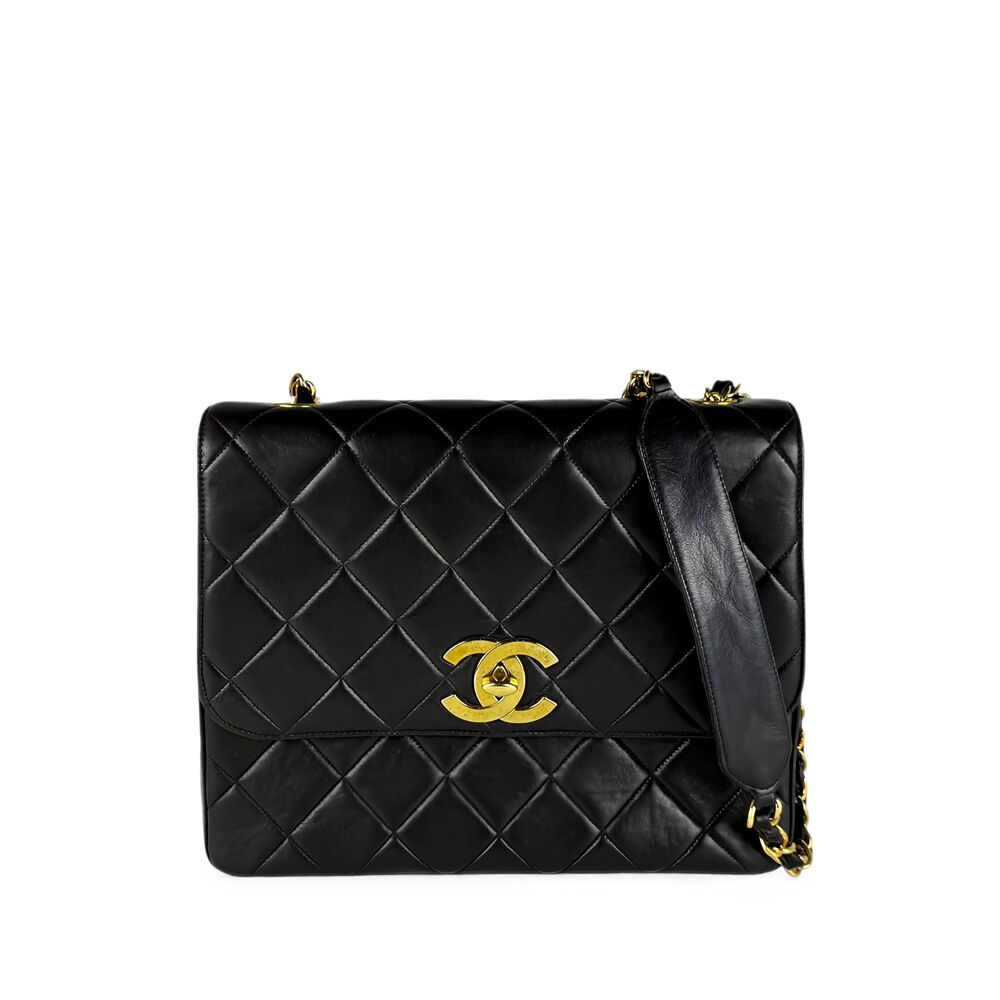 Pre-Loved Chanel XL CC Quilted Lambskin Square Single Flap